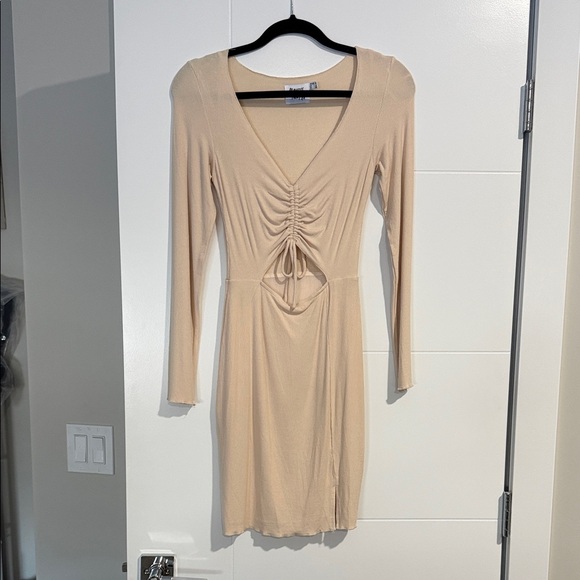 Princess Polly Beige Ruched Mini Dress - Picture 1 of 1